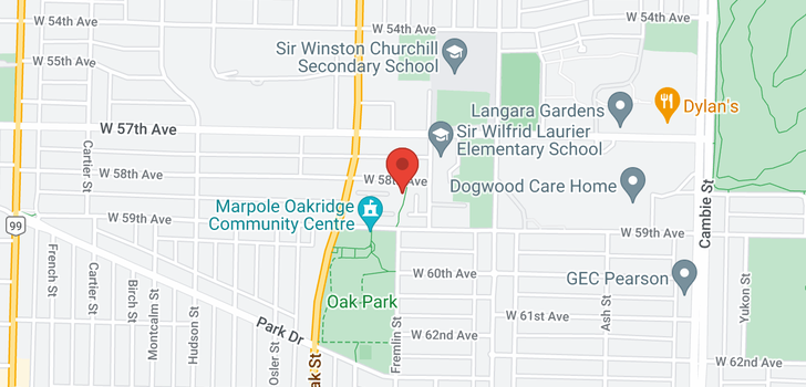 map of 201 950 W 58TH AVENUE